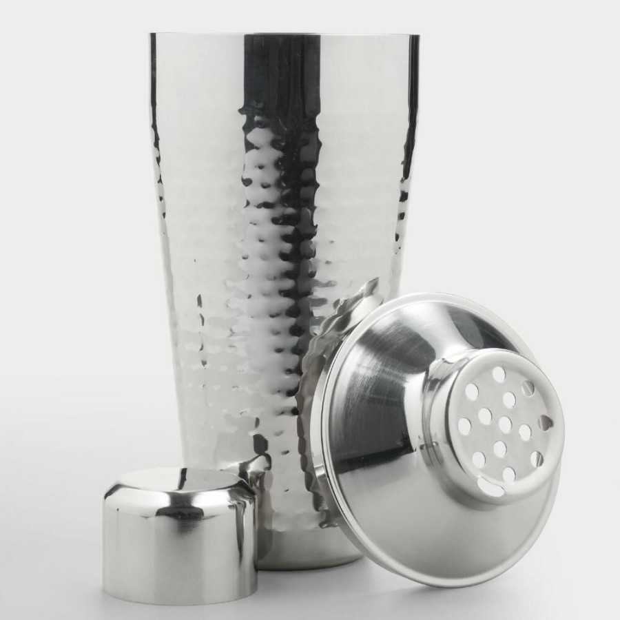 Bar * | World Market Hammered Stainless Steel Cocktail Shaker