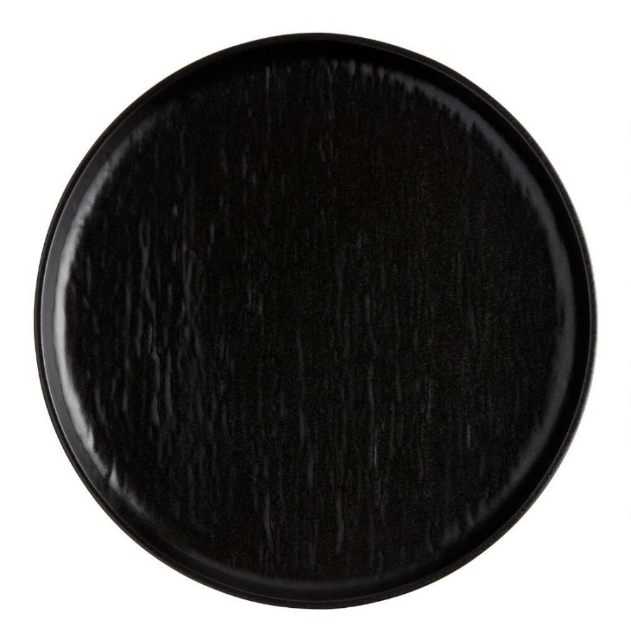 Dinnerware * | World Market Stella Matte Black Textured Dinner Plate