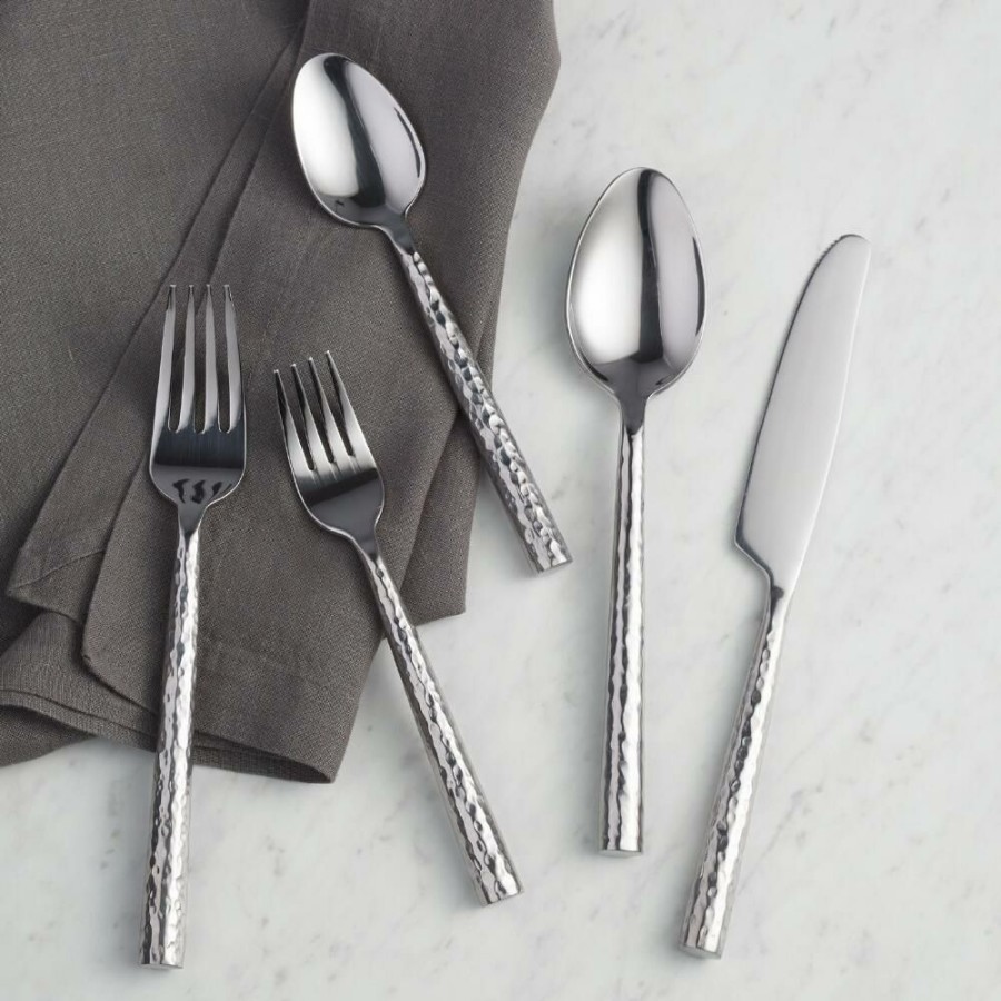 Flatware * | World Market Hammered Stainless Steel Teaspoons Set Of 4