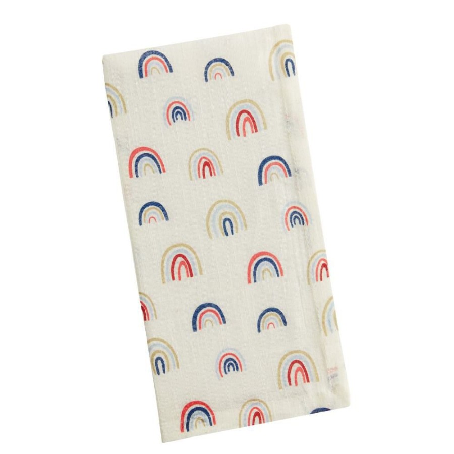 Table Linens * | World Market Rainbows Printed Cotton Napkins Set Of 4