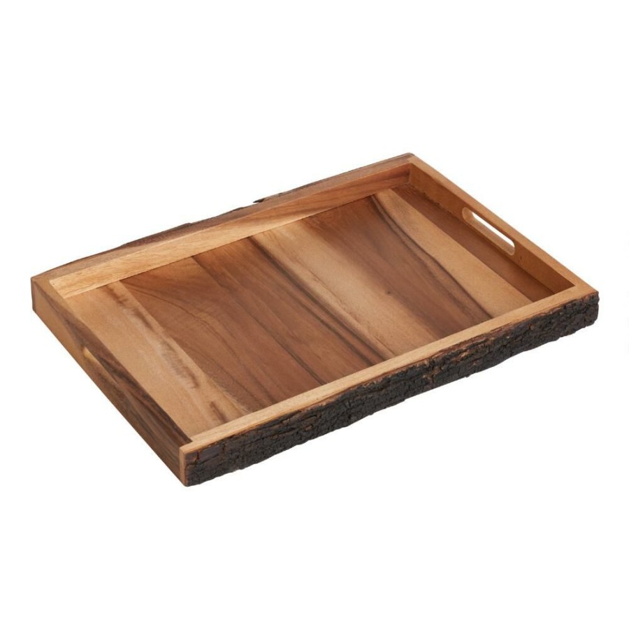 Serveware * | World Market Wood Bark Serving Tray