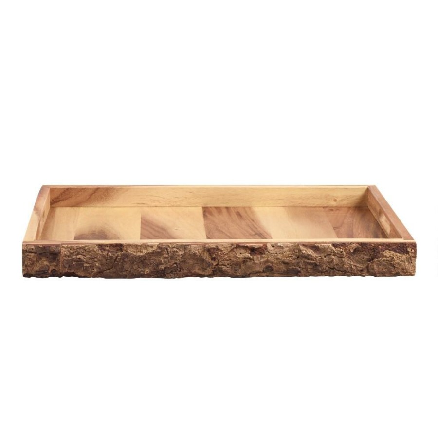 Serveware * | World Market Wood Bark Serving Tray