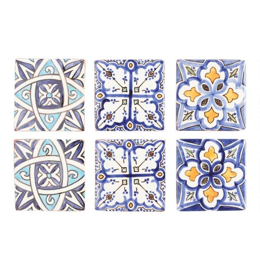 Bar * | World Market Terracotta Moroccan Tile Coasters 4 Pack