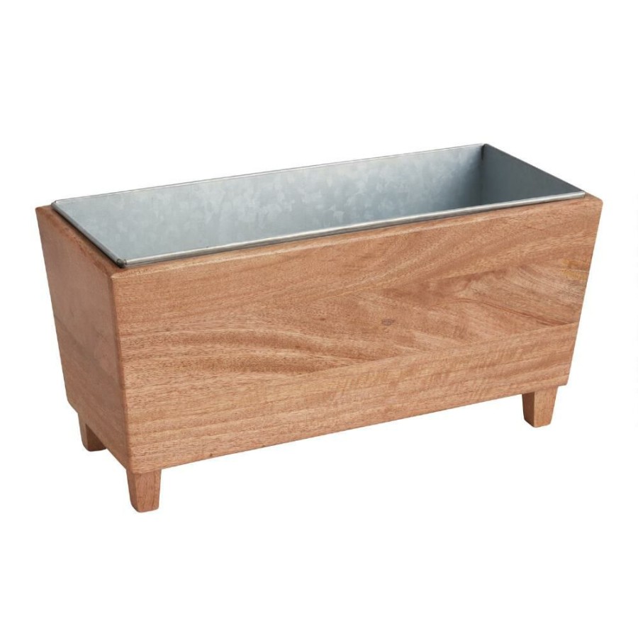 Bar * | World Market Wood Trough Wine Chiller