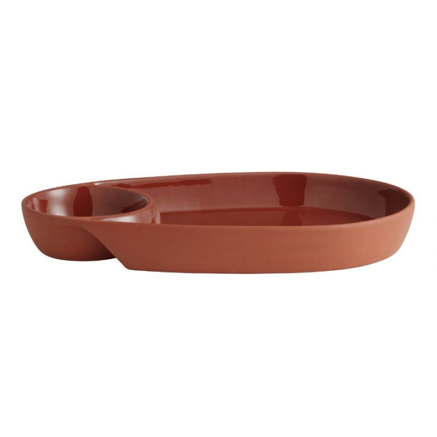 Serveware * | World Market True Terracotta Chip And Dip Platter