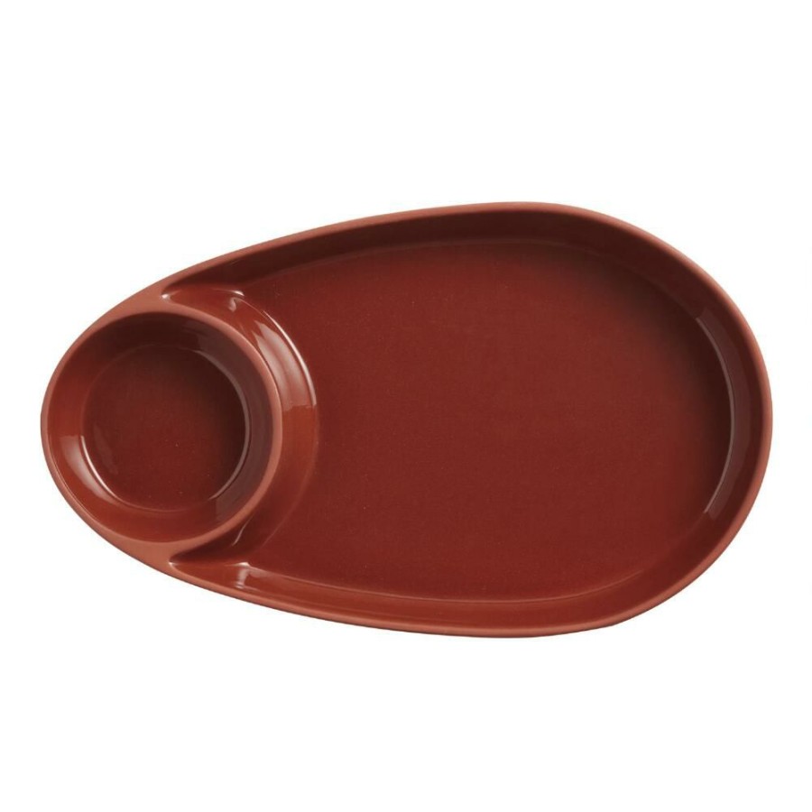 Serveware * | World Market True Terracotta Chip And Dip Platter