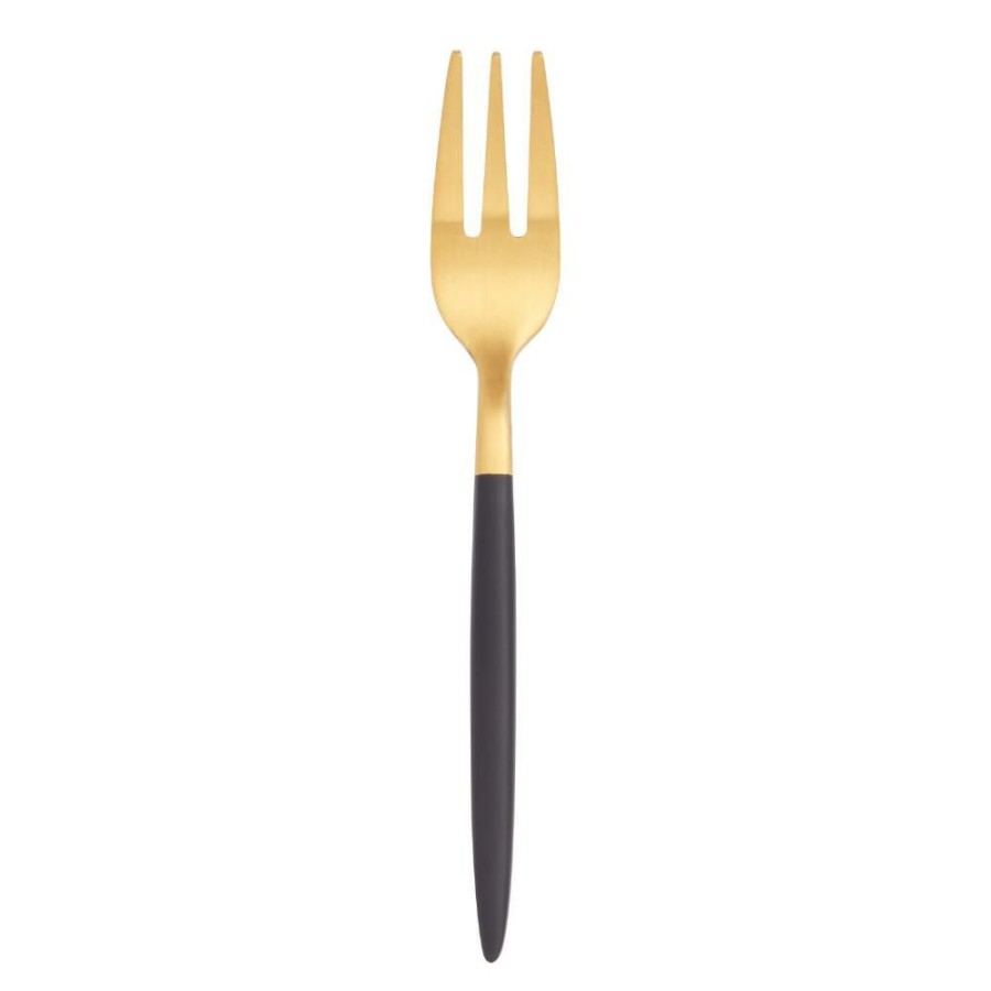 Flatware * | World Market Shay Black And Gold Cocktail Fork Set Of 2