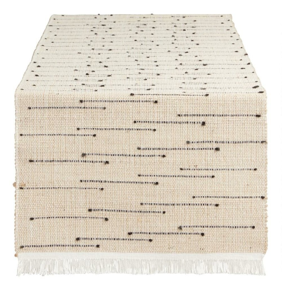 Table Linens * | World Market Black Dot Arusha Table Runner