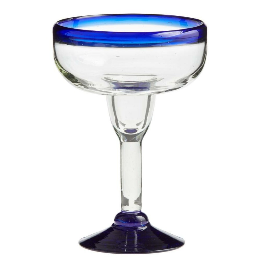 Drinkware * | World Market Rocco Blue Margarita Glass Set Of 4