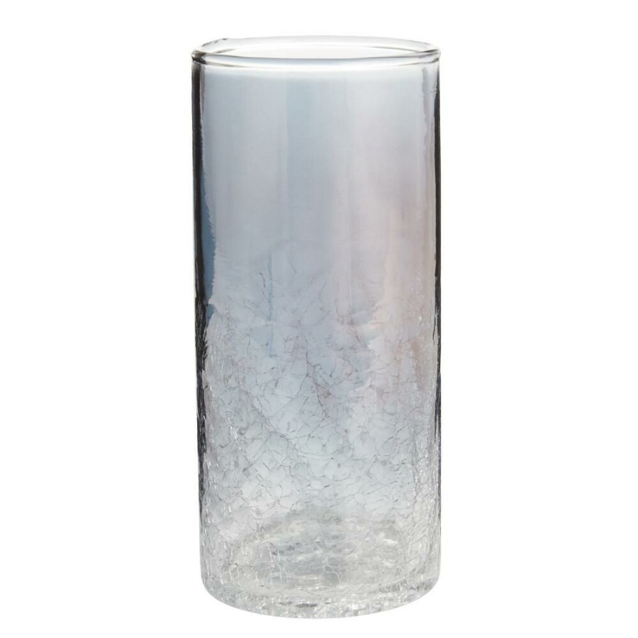 Drinkware * | World Market Freida Smoke Luster Crackle Highball Glass