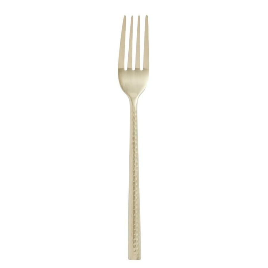 Flatware * | World Market Champagne Satin Hammered Salad Fork