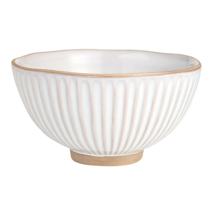 Serveware * | World Market Extra Large White Reactive Glaze Noodle Serving Bowl