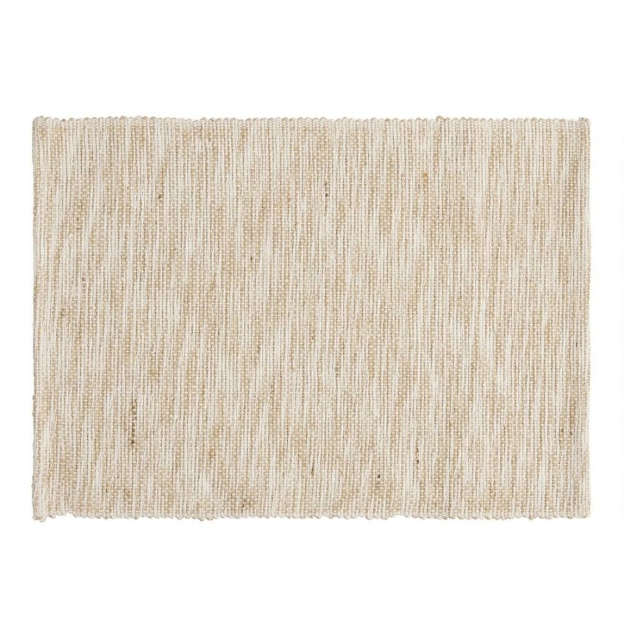 Table Linens * | World Market Natural Cotton And Jute Woven Ribbed Placemat