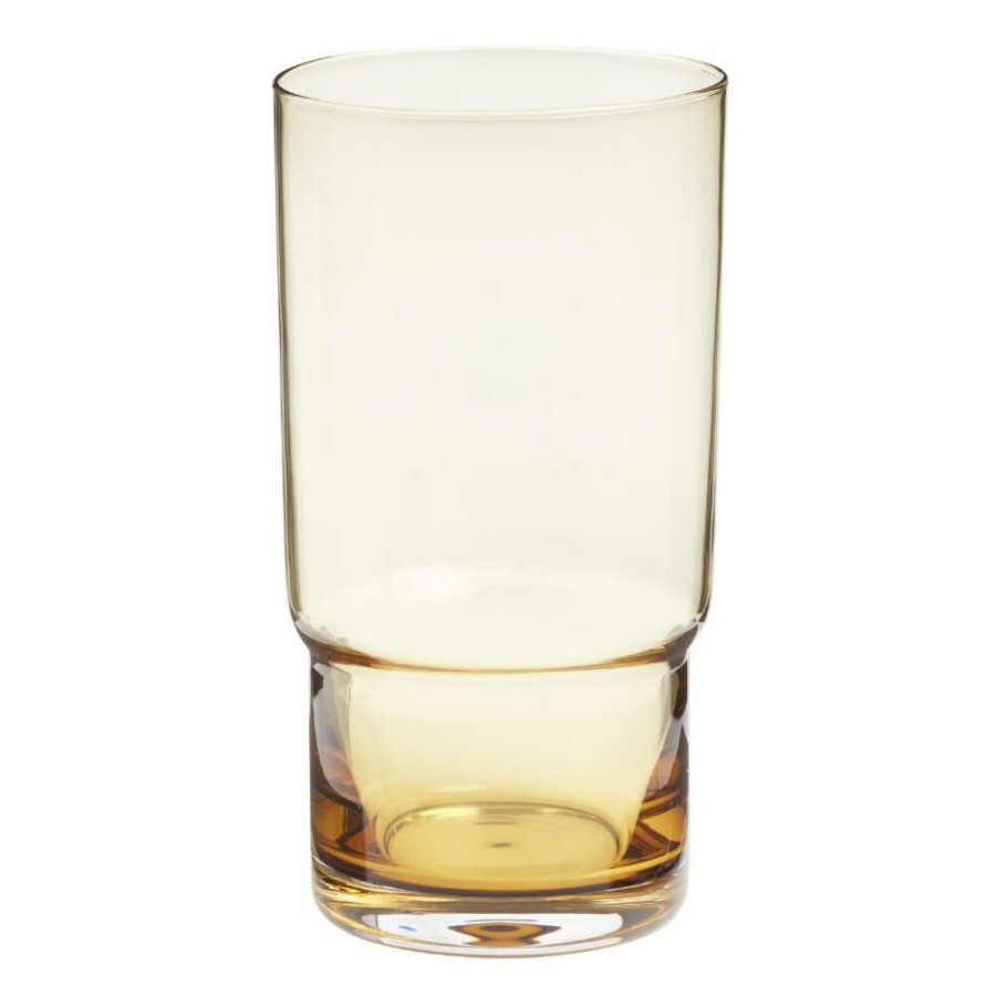 Drinkware * | World Market Amber Stackable Highball Glass Set Of 2