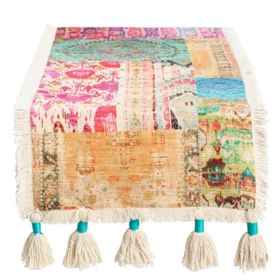 Table Linens * | World Market Multicolor Patchwork Haveli Table Runner