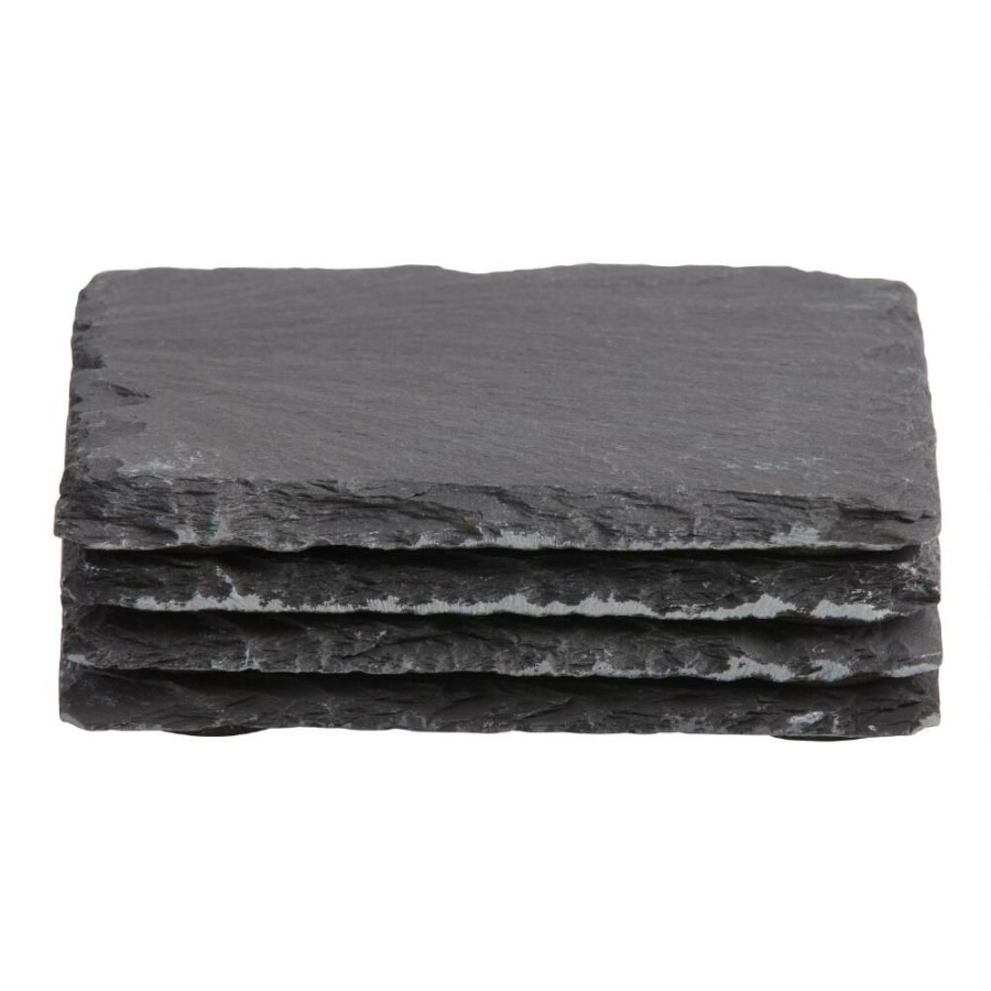 Bar * | World Market Square Slate Coasters 4 Pack