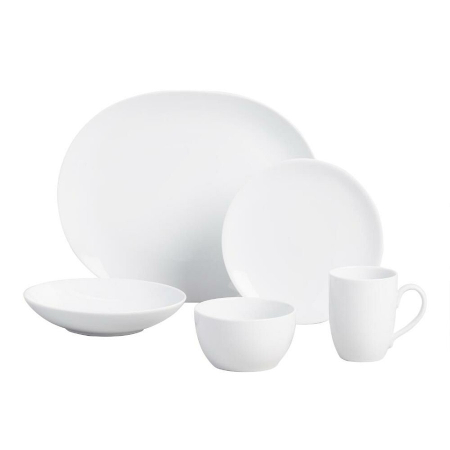 Dinnerware * | World Market Coupe White Porcelain Soup Bowl Set Of 4