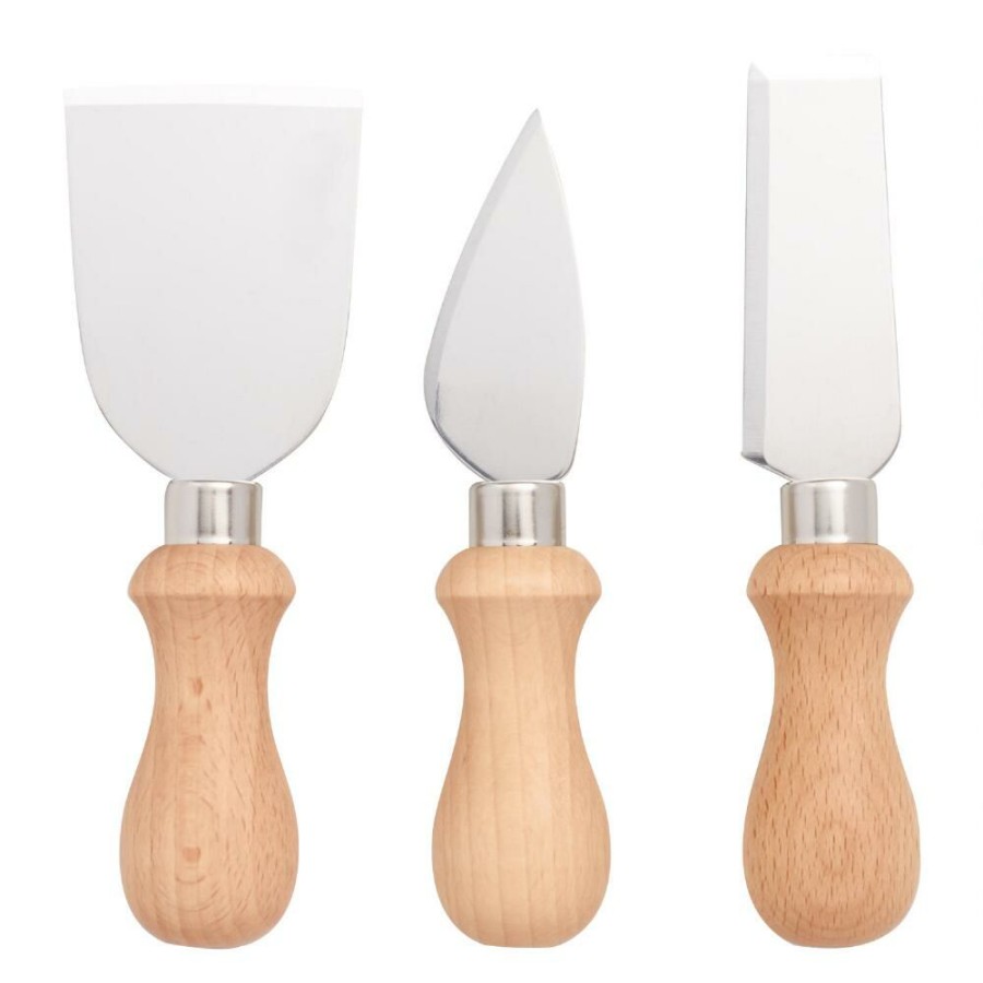 Flatware * | World Market Wood And Metal Cheese Knives 3 Piece Set