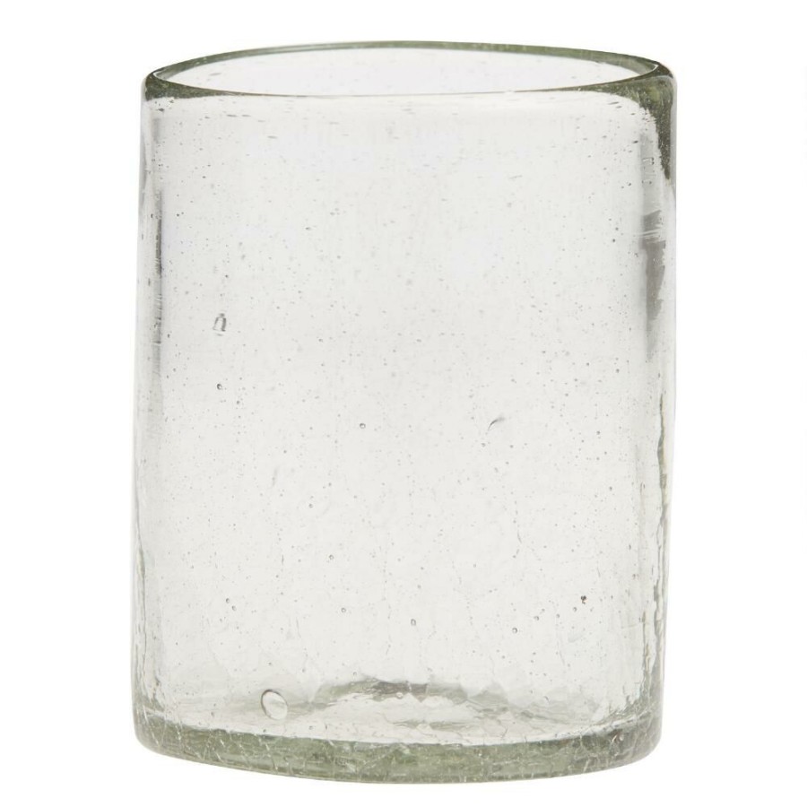 Drinkware * | World Market Crackle Recycled Double Old Fashioned Glasses Set Of 4