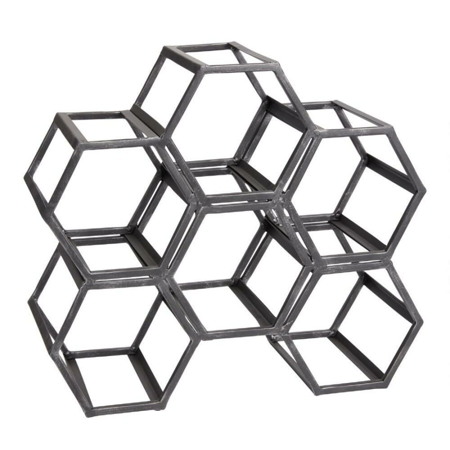 Bar * | World Market Black Hexagonal Wine Rack