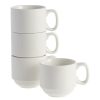 Drinkware * | World Market Natural White Stackable Porcelain Mug 4 Piece Set