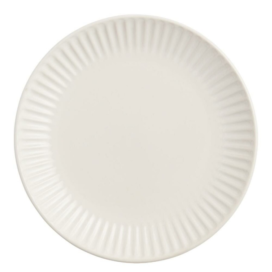 Dinnerware * | World Market White Whittle Ribbed Salad Plate