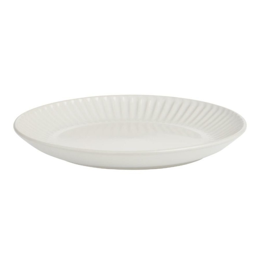 Dinnerware * | World Market White Whittle Ribbed Salad Plate