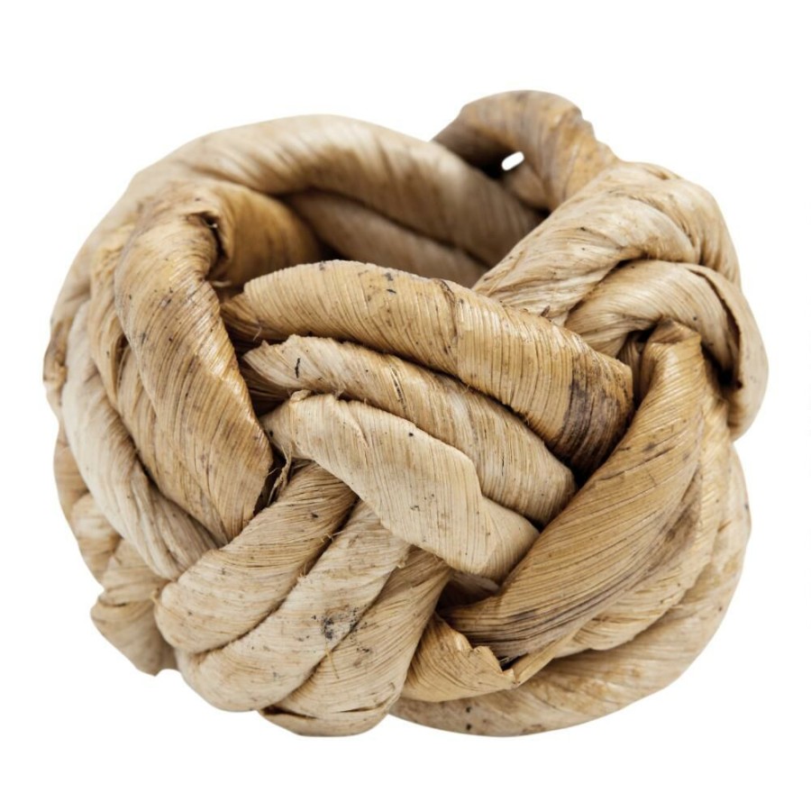 Table Linens * | World Market Natural Banana Bark Braided Napkin Rings Set Of 2