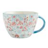 Drinkware * | World Market Red And Blue Floral Hand Painted Ceramic Mug