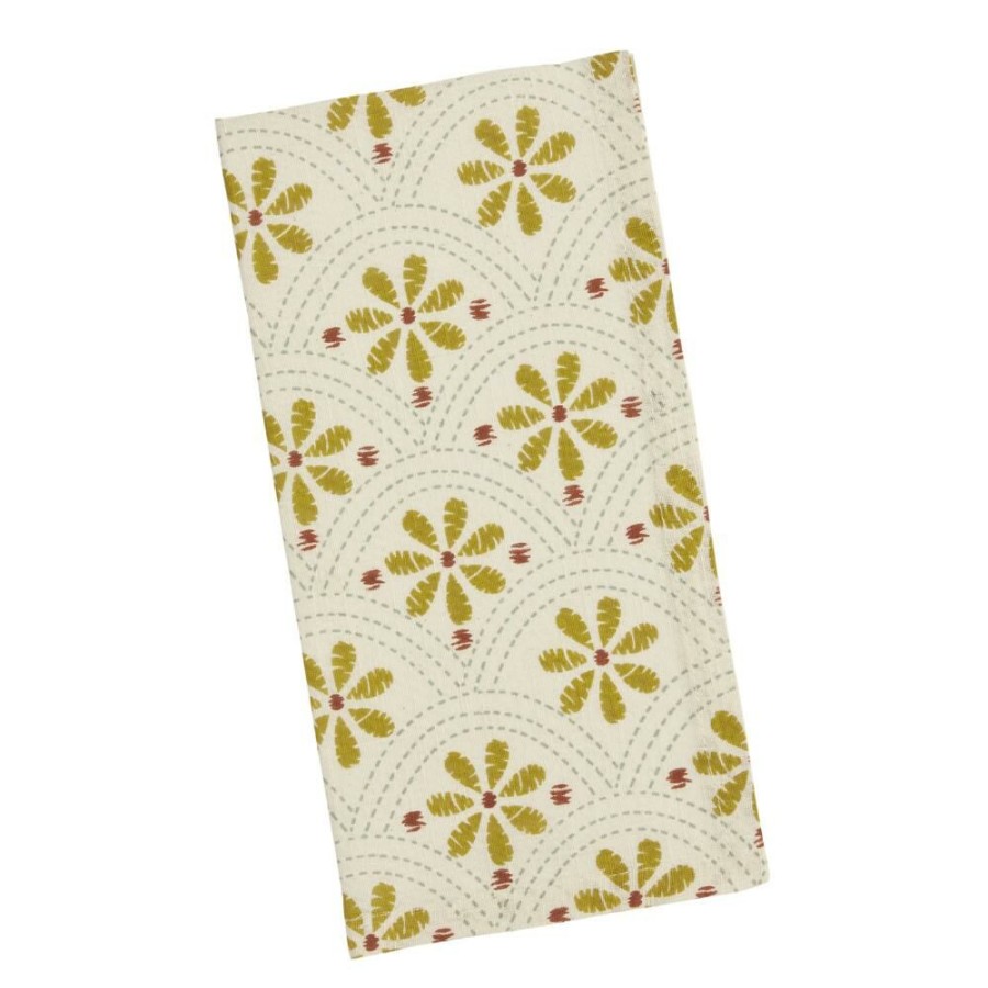 Table Linens * | World Market White And Yellow Daisy Napkins Set Of 4