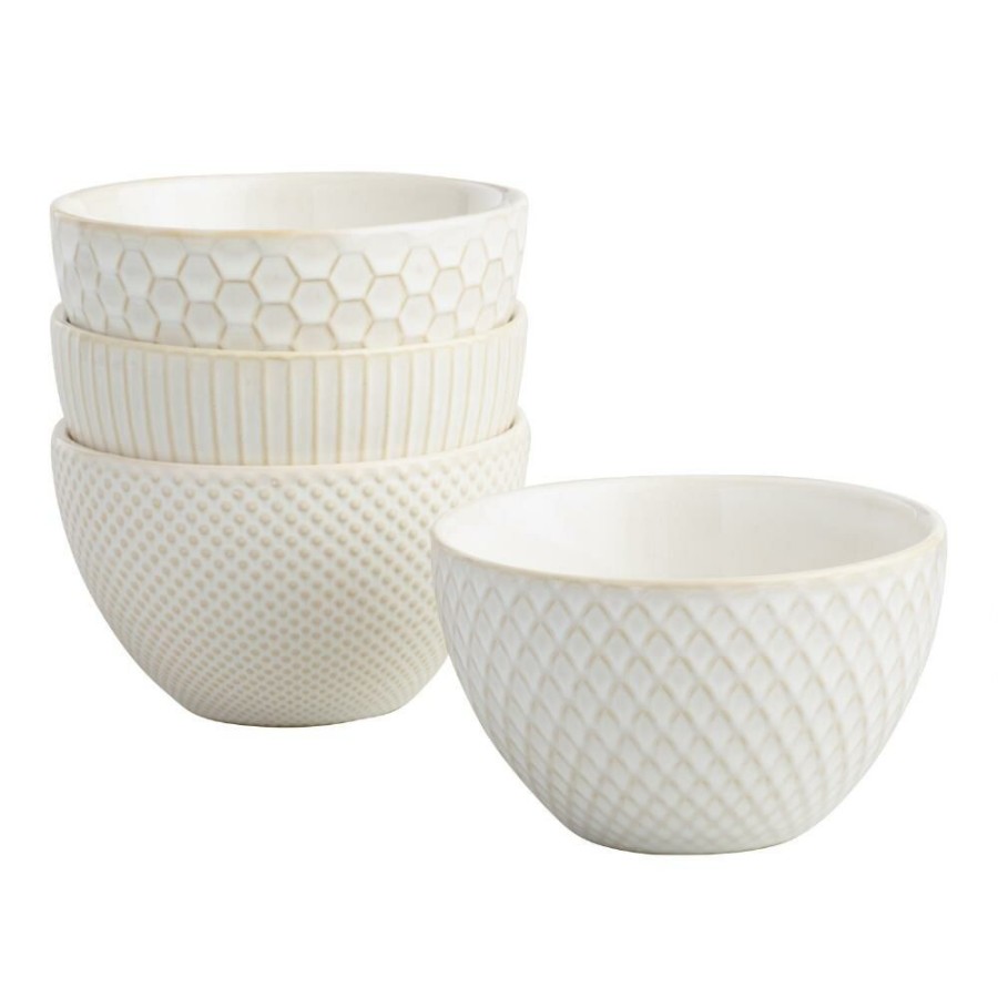 Dinnerware * | World Market Avery Small White Textured Bowl Set Of 4