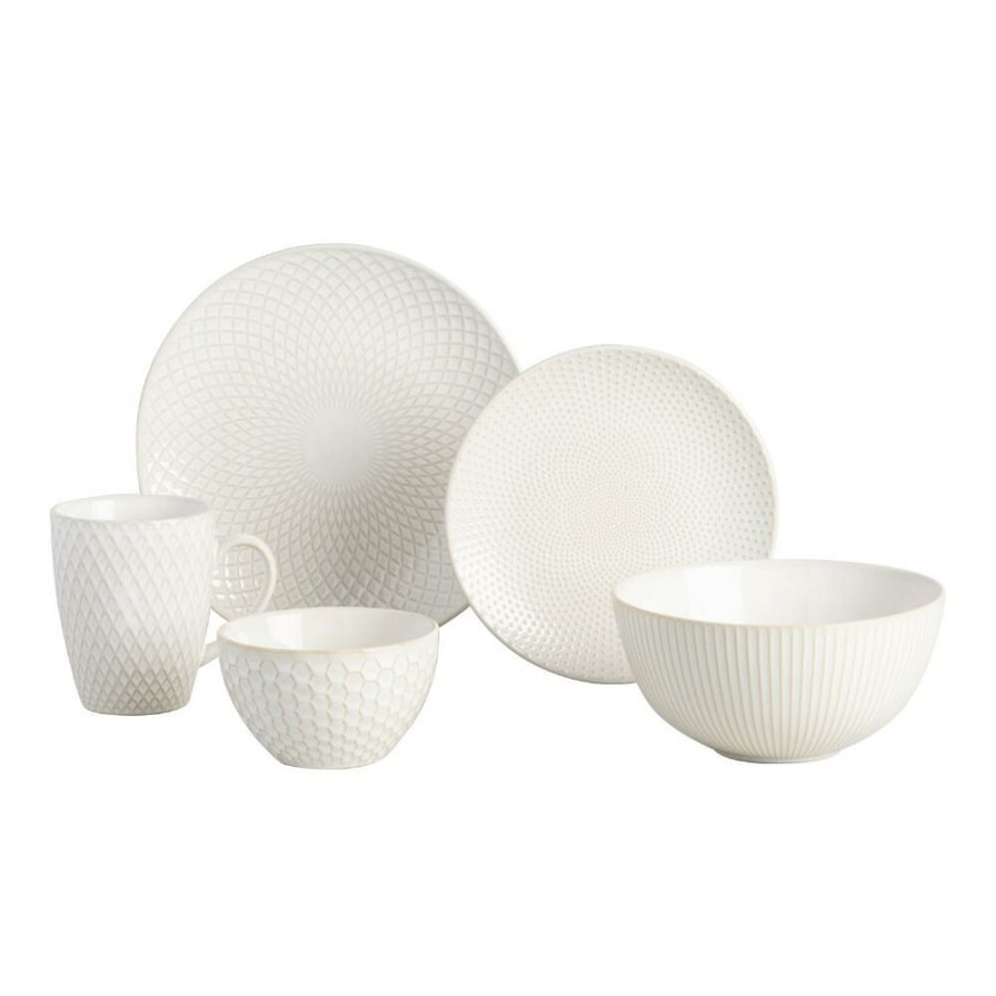 Dinnerware * | World Market Avery Small White Textured Bowl Set Of 4