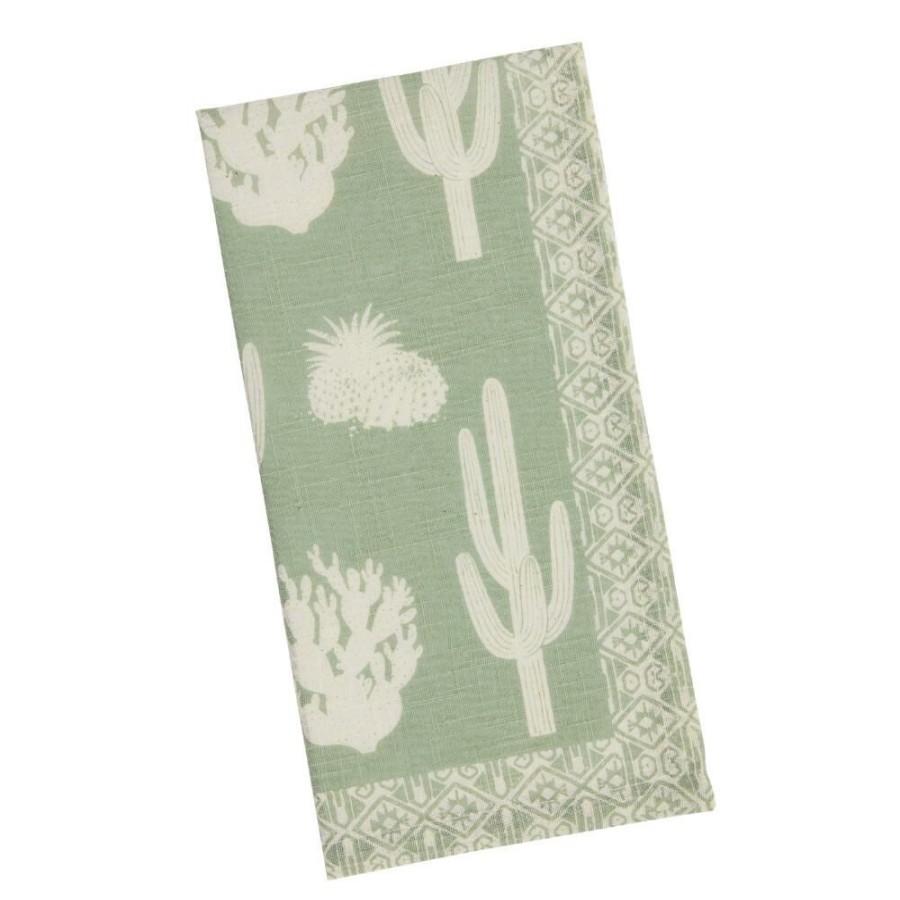 Table Linens * | World Market Sage Green Cactus Desert Napkins Set Of 4