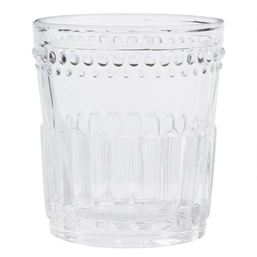 Drinkware * | World Market Clear Pressed Double Old Fashioned Glass Set Of 4