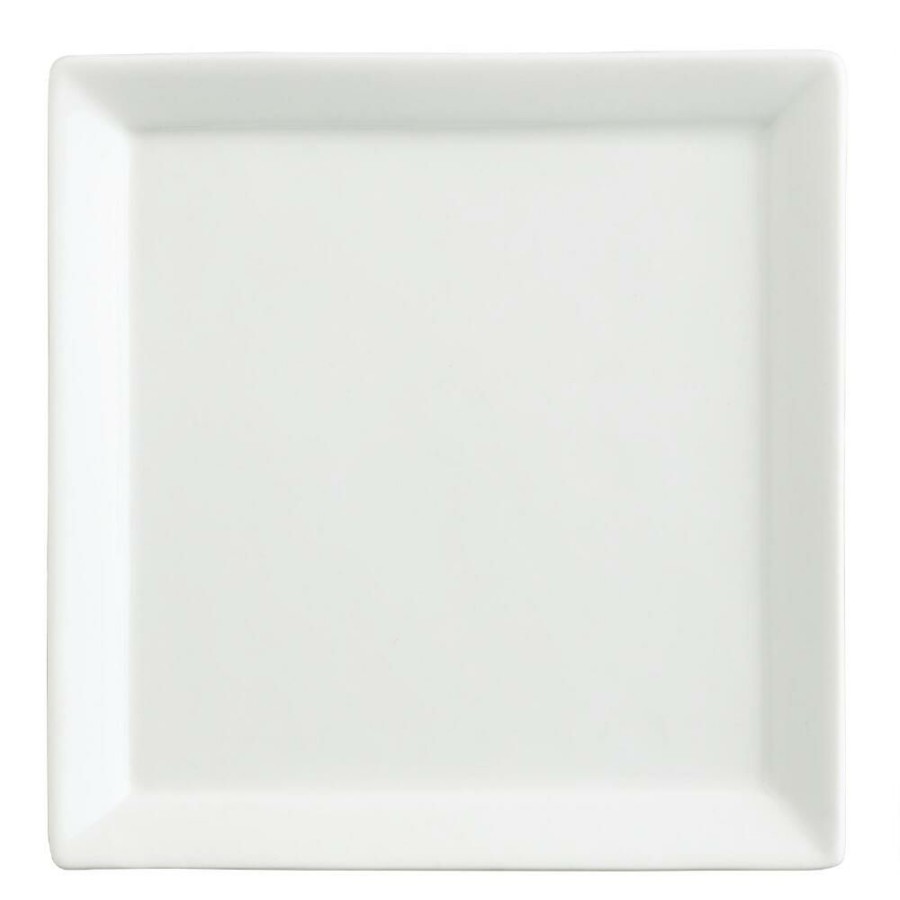 Dinnerware * | World Market Square White Porcelain Tasting Plate Set Of 6