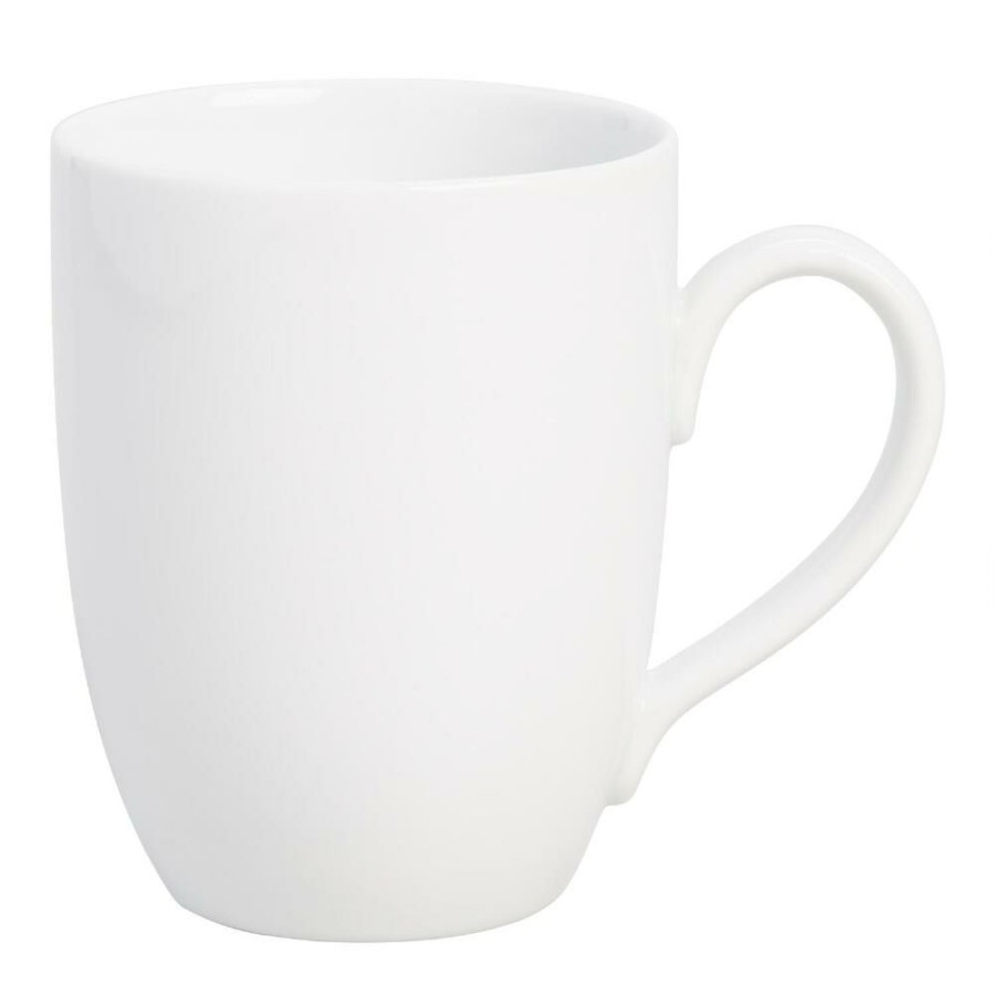 Drinkware * | World Market Coupe White Porcelain Mug Set Of 4