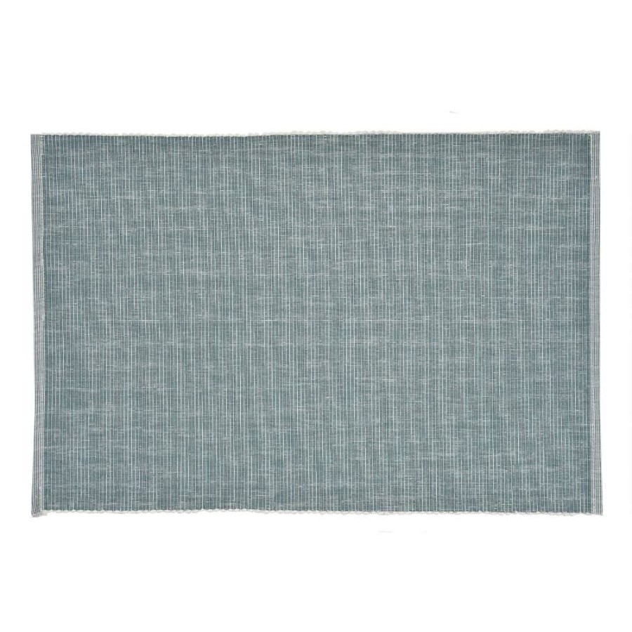 Table Linens * | World Market Distressed Teal Ribbed Placemats Set Of 4