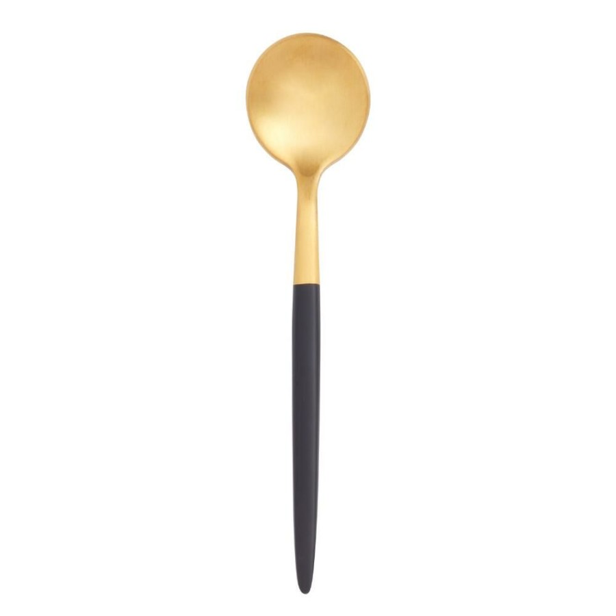 Flatware * | World Market Black And Gold Shay Cocktail Spoon Set Of 2