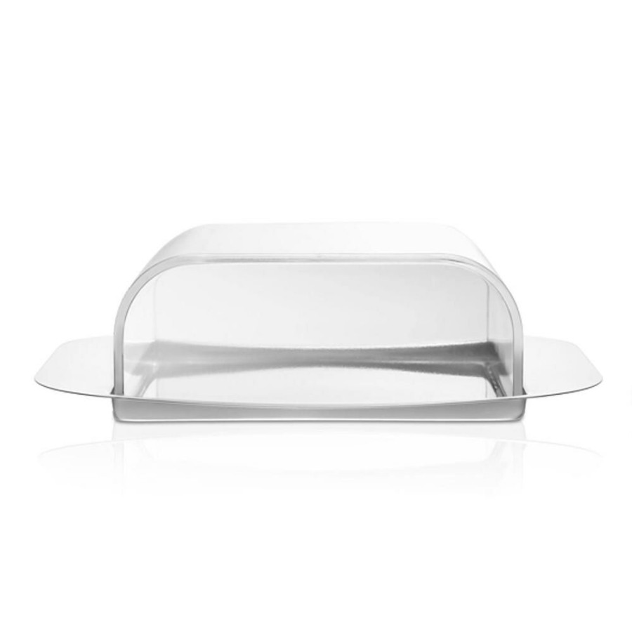 Serveware * | World Market Moha Stainless Steel Butter Dish