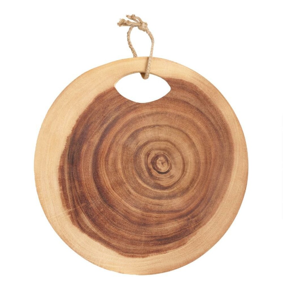 Serveware * | World Market Round Raw Edge Tree Ring Cutting Board