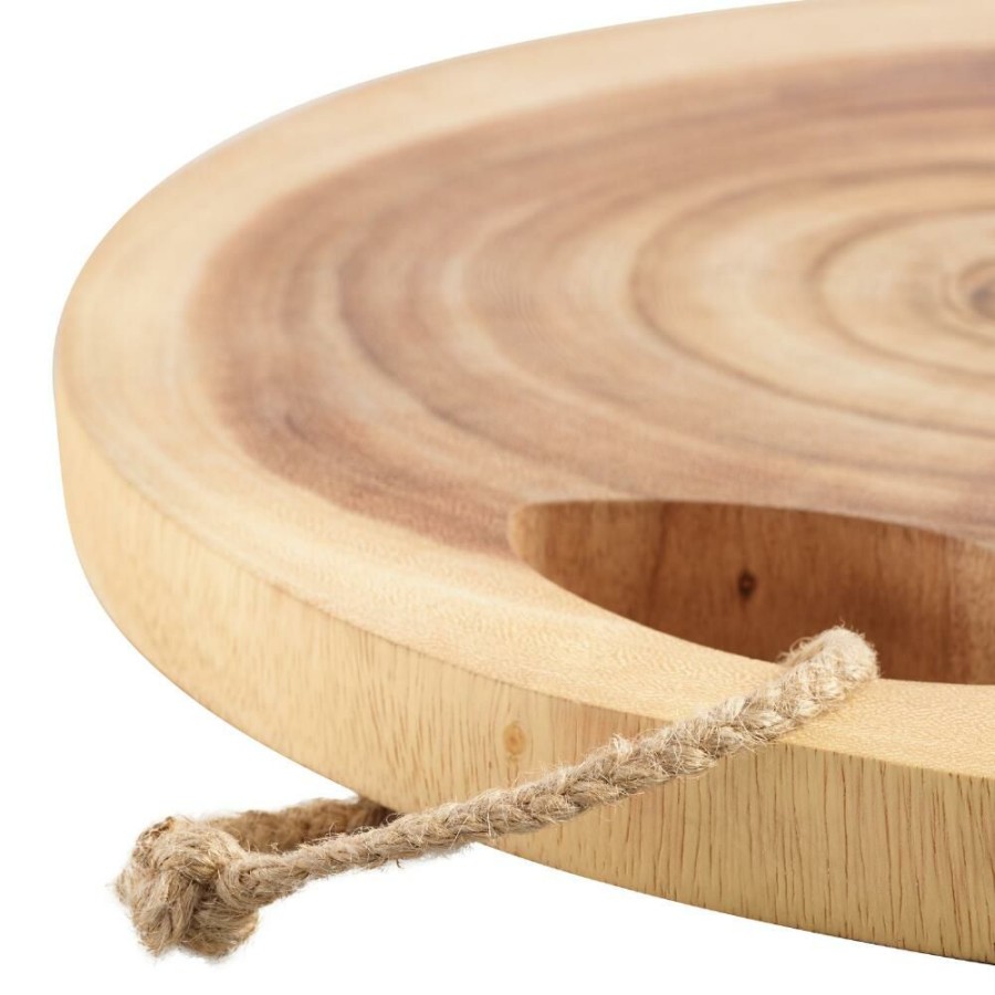 Serveware * | World Market Round Raw Edge Tree Ring Cutting Board