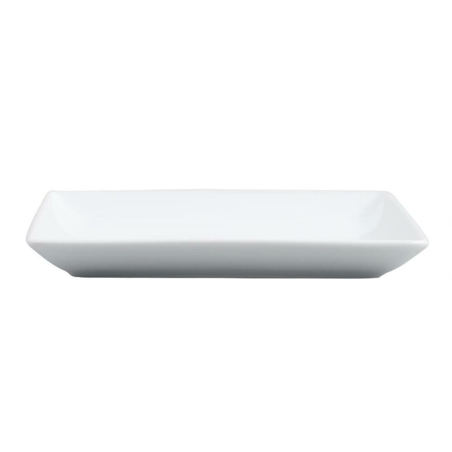 Dinnerware * | World Market Square White Porcelain Coupe Salad Plate