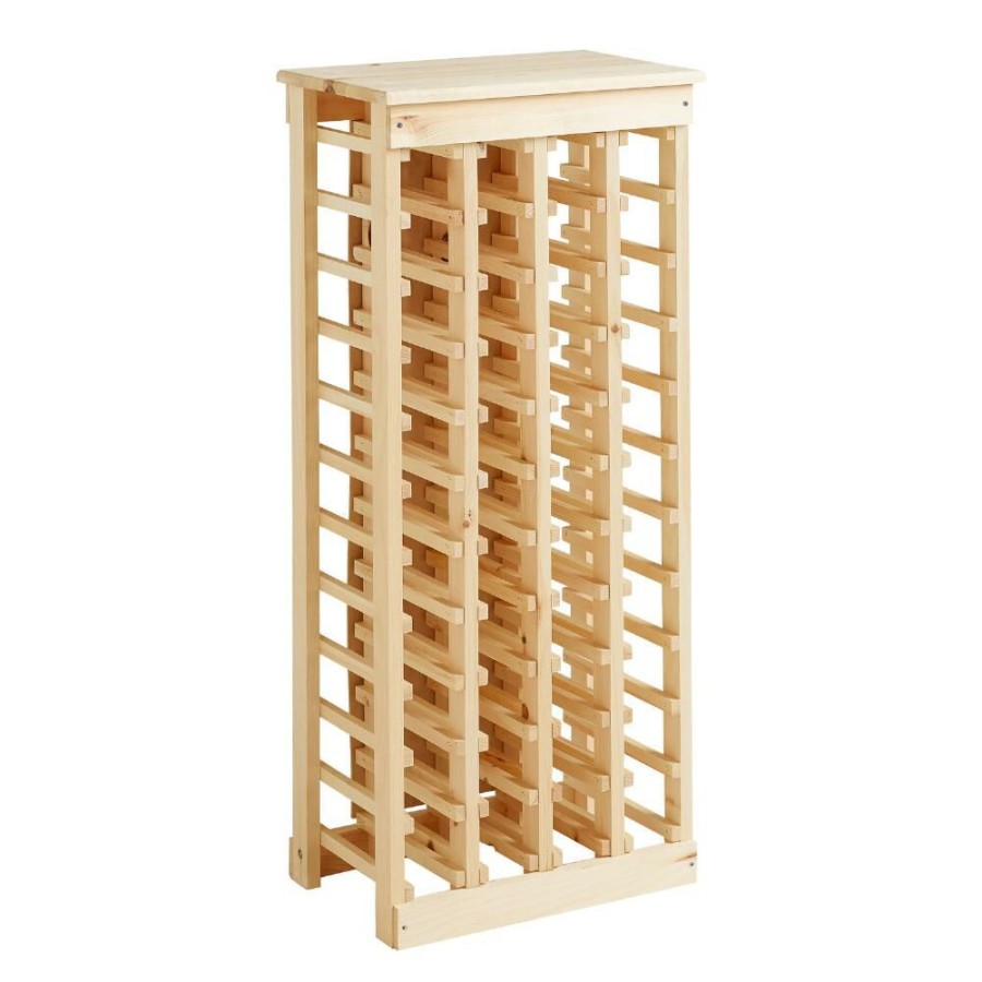 Bar * | World Market Pine Wood 44 Bottle Wine Rack