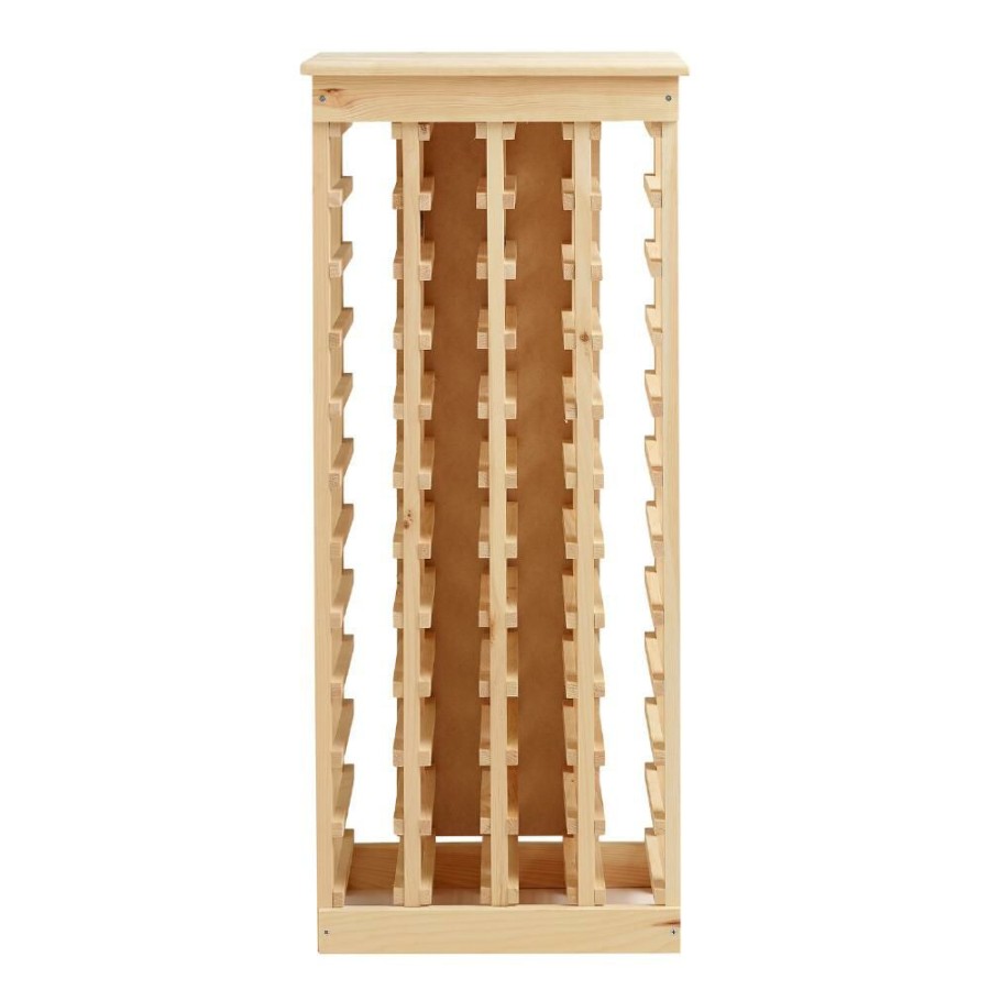 Bar * | World Market Pine Wood 44 Bottle Wine Rack