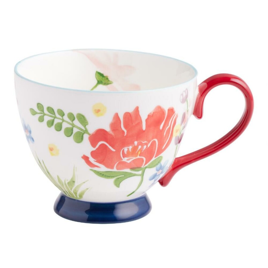 Drinkware * | World Market Multicolor Floral Hand Painted Ceramic Mug