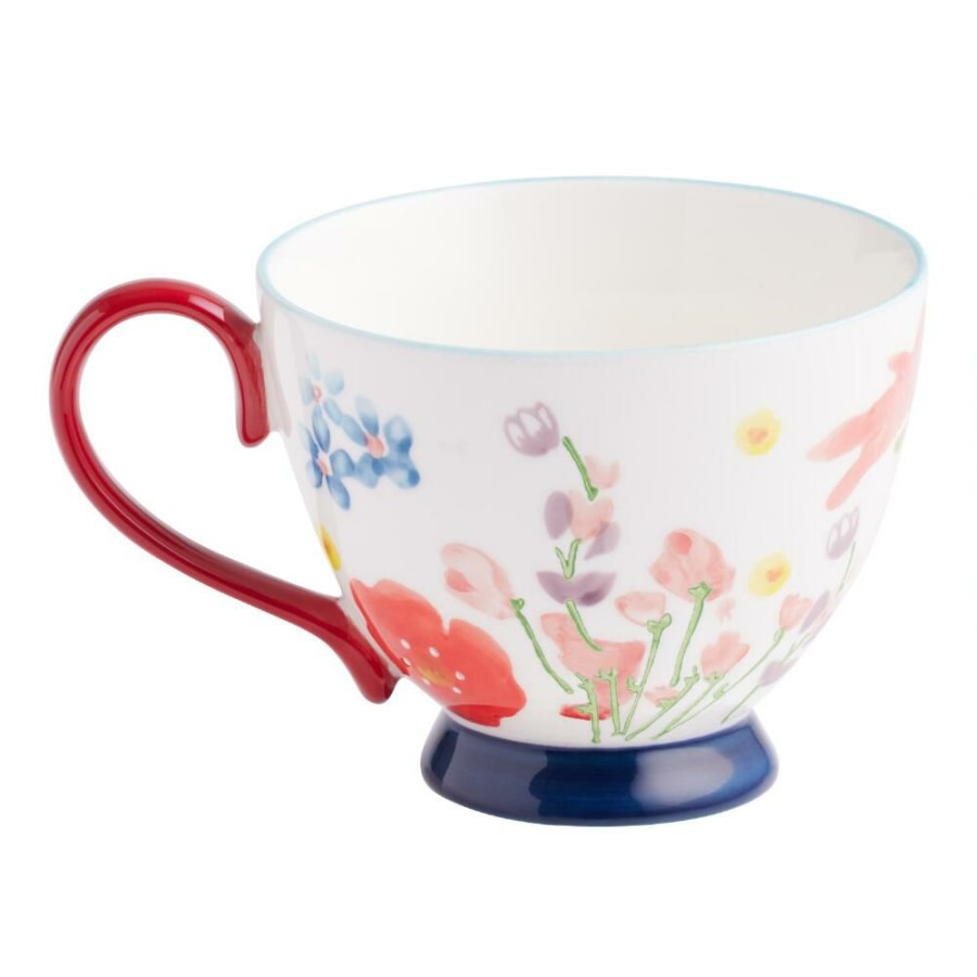 Drinkware * | World Market Multicolor Floral Hand Painted Ceramic Mug