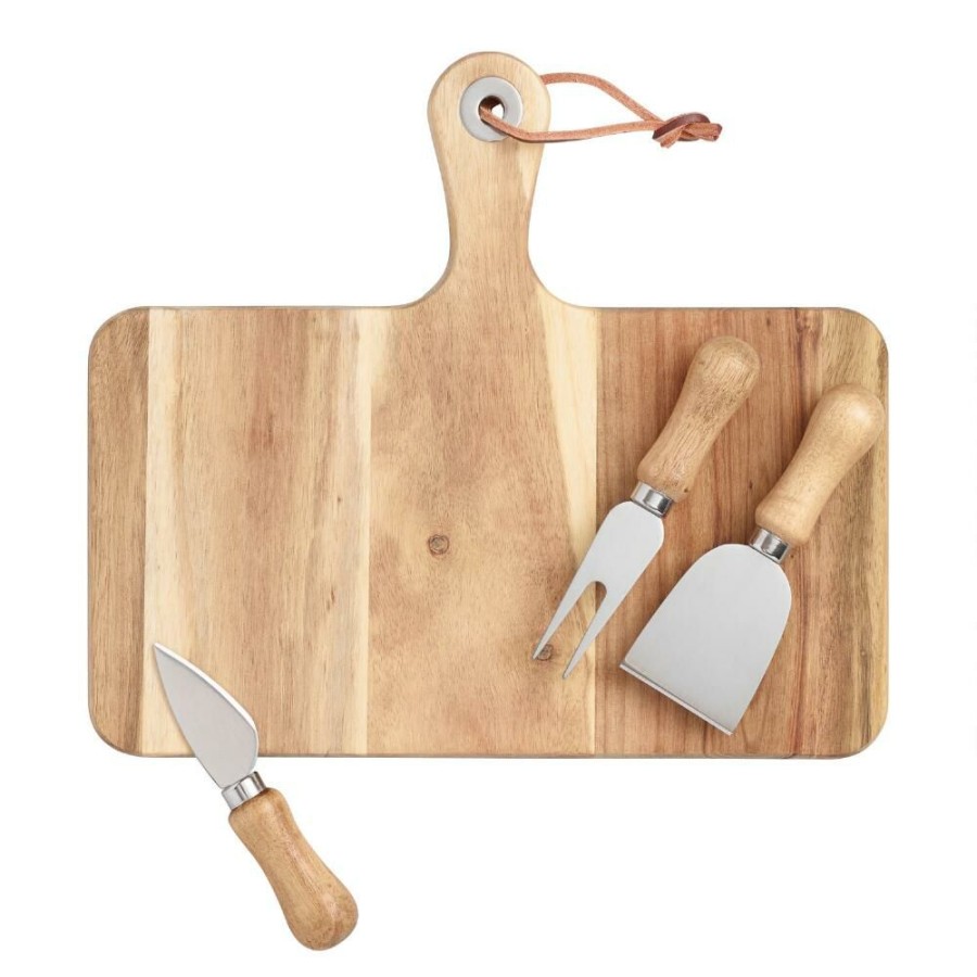 Serveware * | World Market Cheese Knives And Cutting Board 4 Piece Set