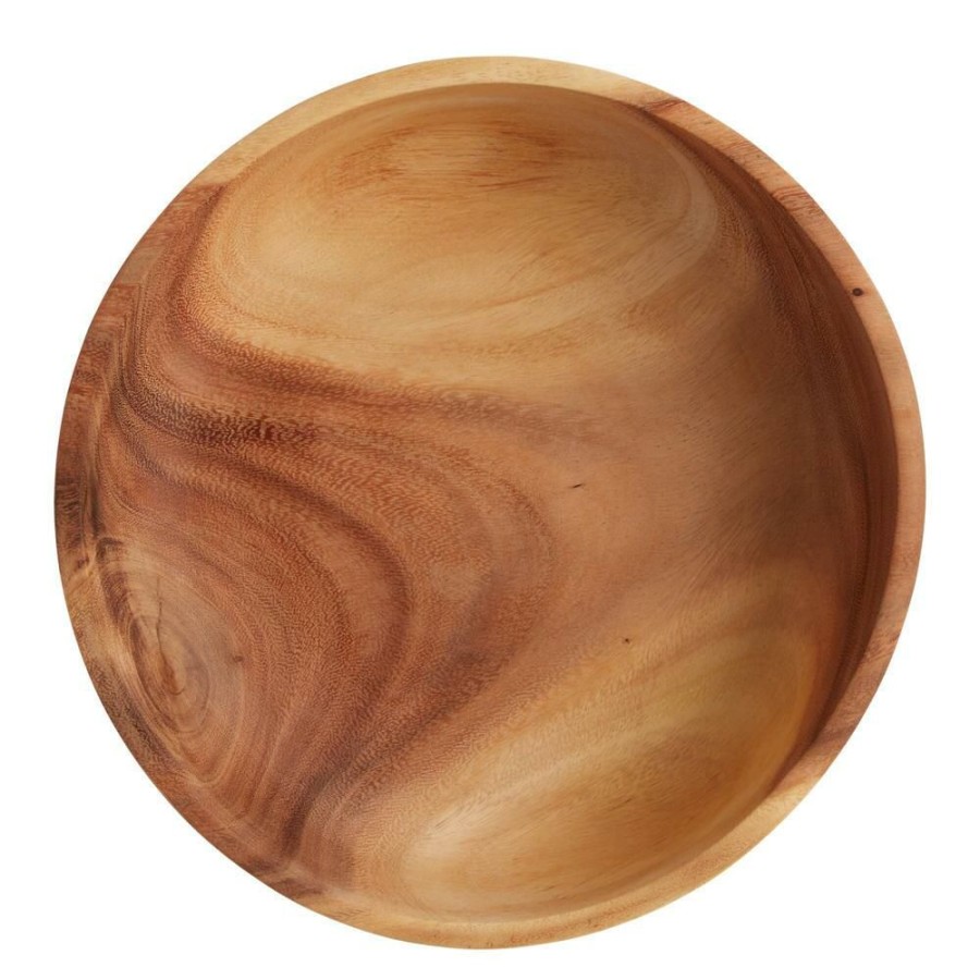 Serveware * | World Market Acacia Wood Footed Serving Bowl