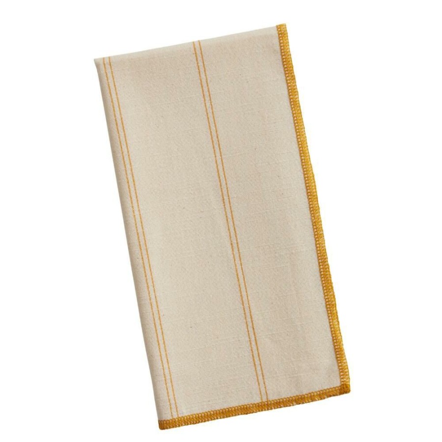 Table Linens * | World Market Woven Cotton Stripe Napkin With Fringe Set Of 4