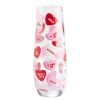 Drinkware * | World Market Red And Pink Candy Heart Stemless Champagne Flute